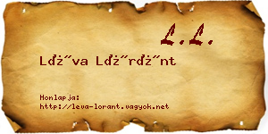 Léva Lóránt névjegykártya